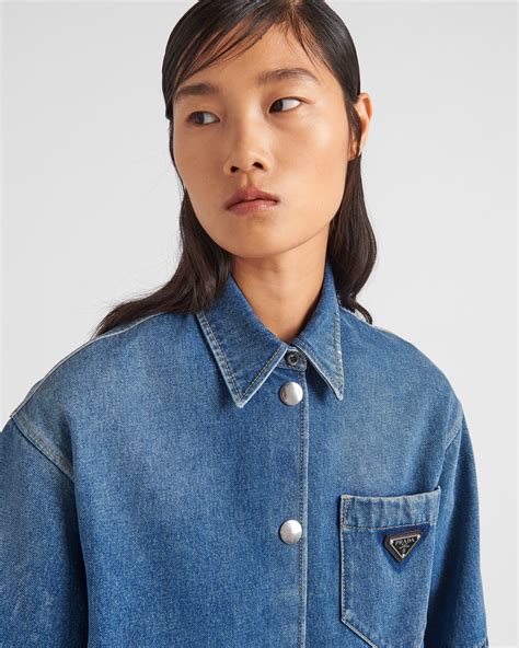 prada womens shirts|prada denim shirt women's.